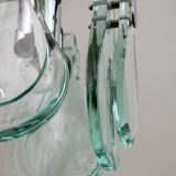 Mid-Century Modern Italian Chrome and Thick Glass Pendant by Veca, 1960s