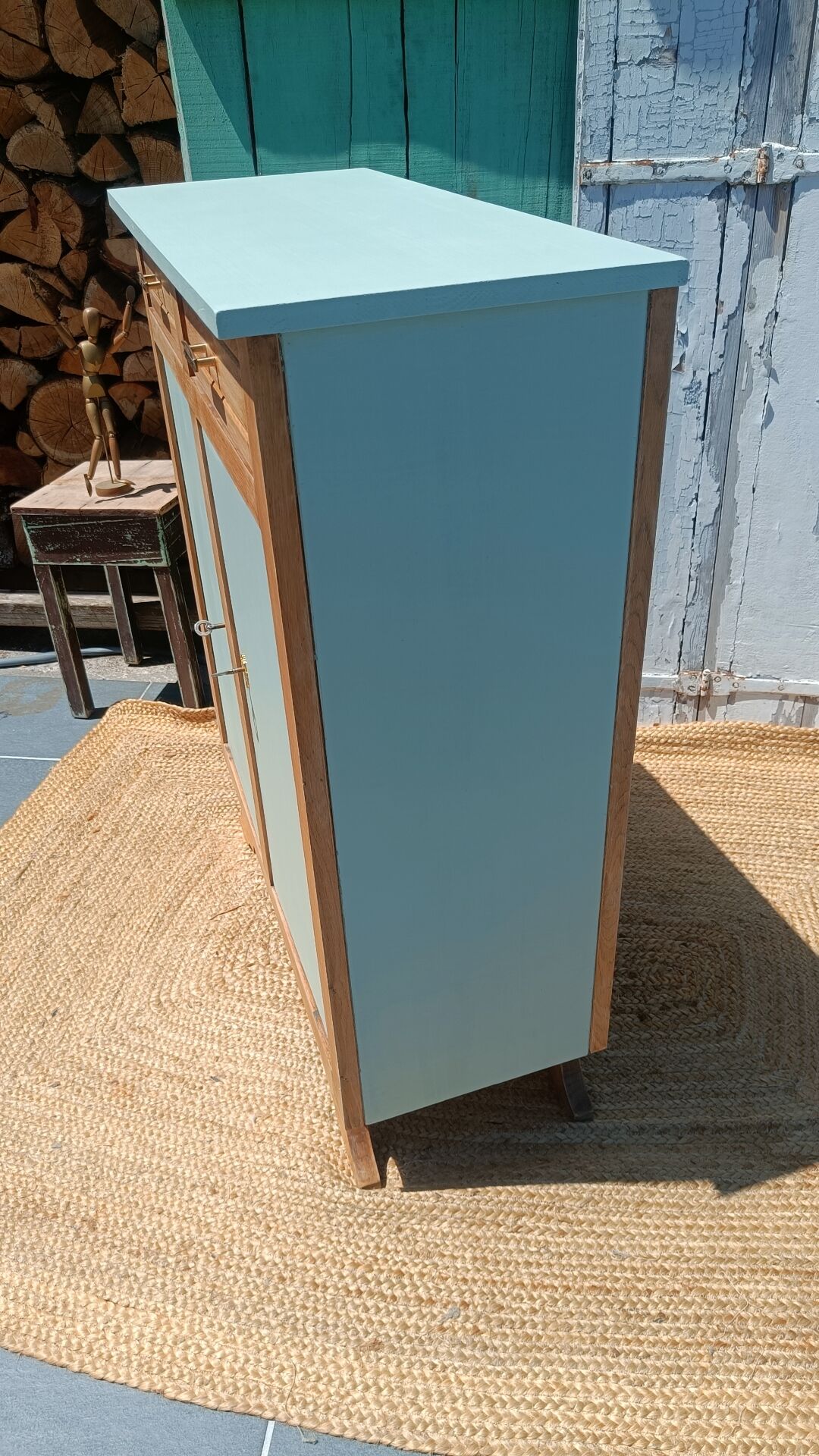 Revalued wood and green buffet