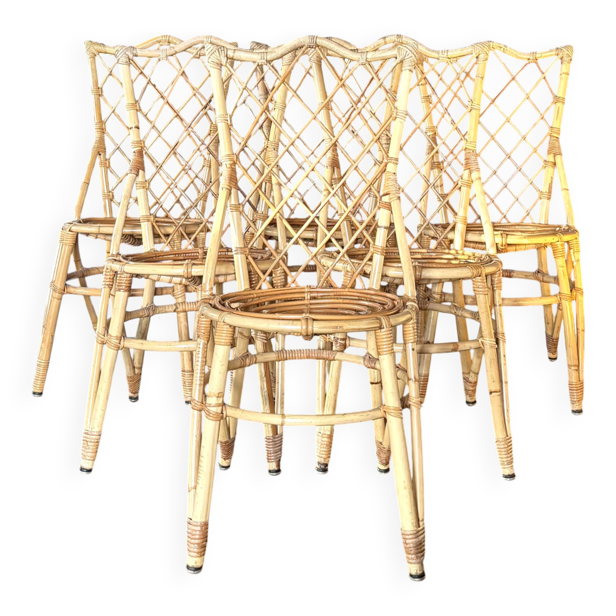 6 bamboo chairs from the 1960s