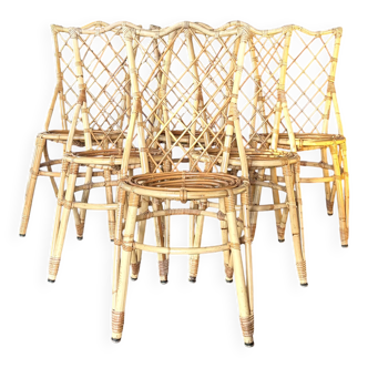 6 bamboo chairs from the 1960s