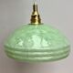 Suspension abat-jour vintage en verre de Clichy vert