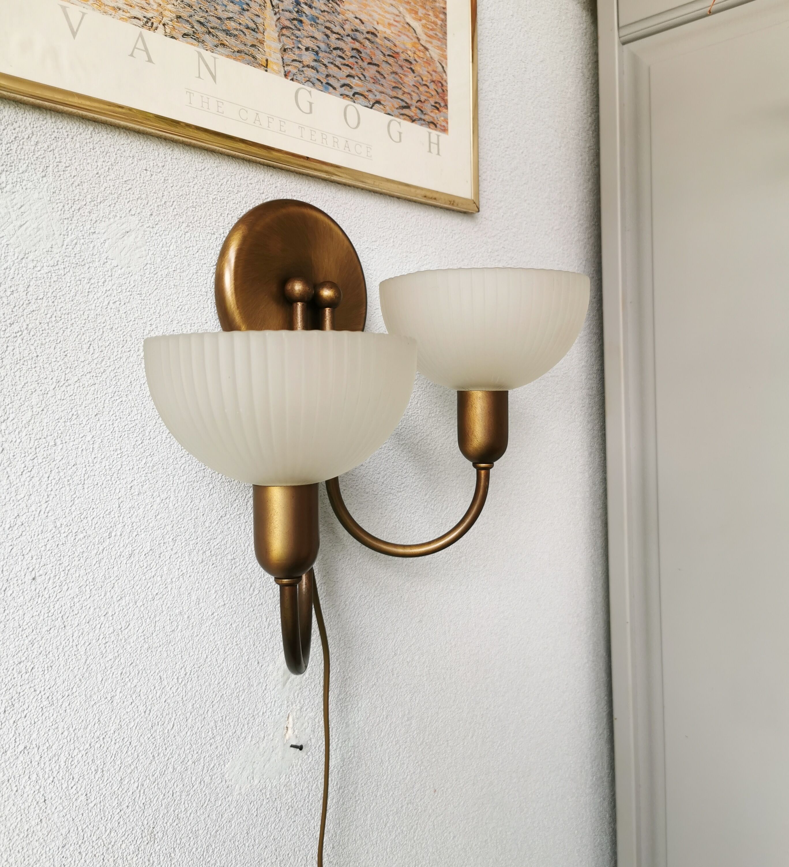 Vintage wall lamp Steinhauer gold, eighties