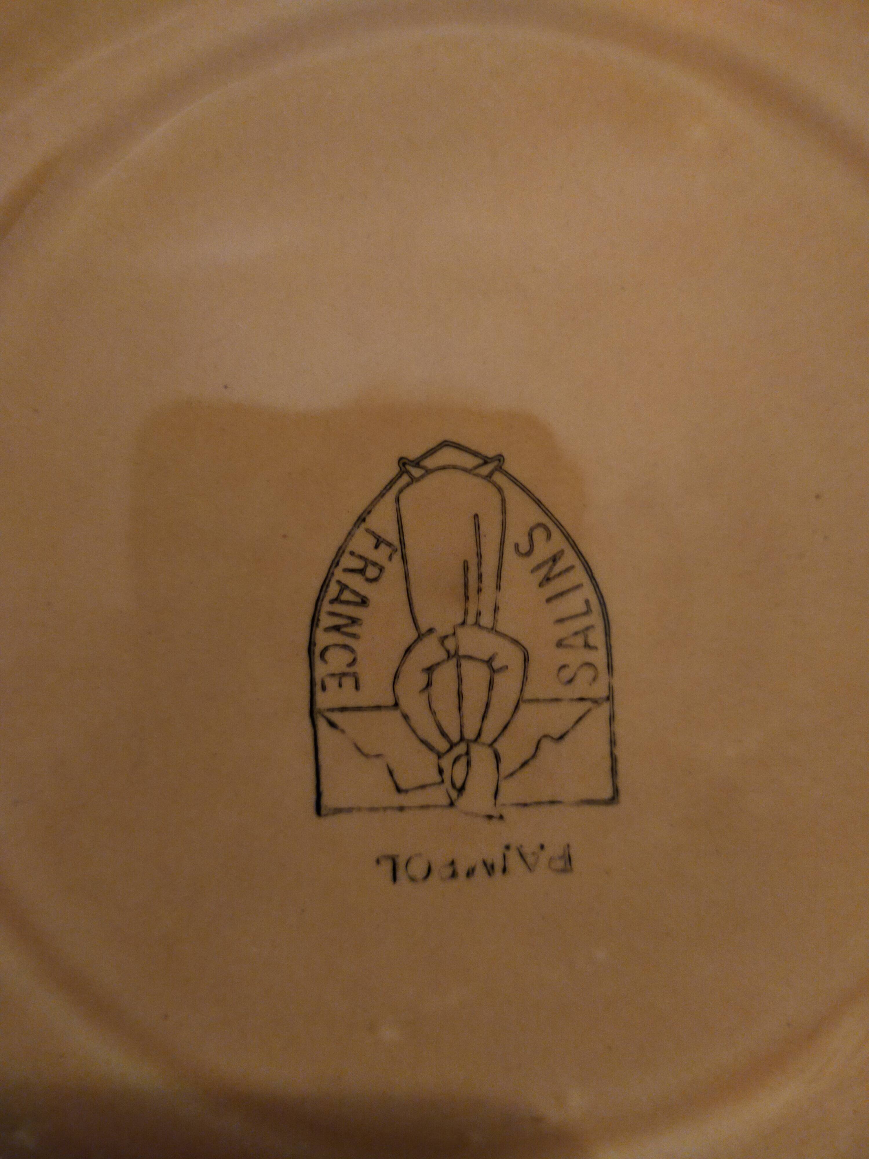 Set of five deep caramel brown plates. Paimpol