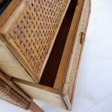 Vintage Bamboo And Rattan Chest Of Drawers - 1960s