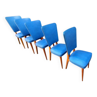 Set of 5 Scandinavian chairs from the 50s/60s