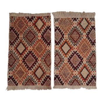 Berber rug pair of handmade bed descents 140x85cm