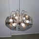 Vintage Italian Chrome and Glass Chandelier, 70s