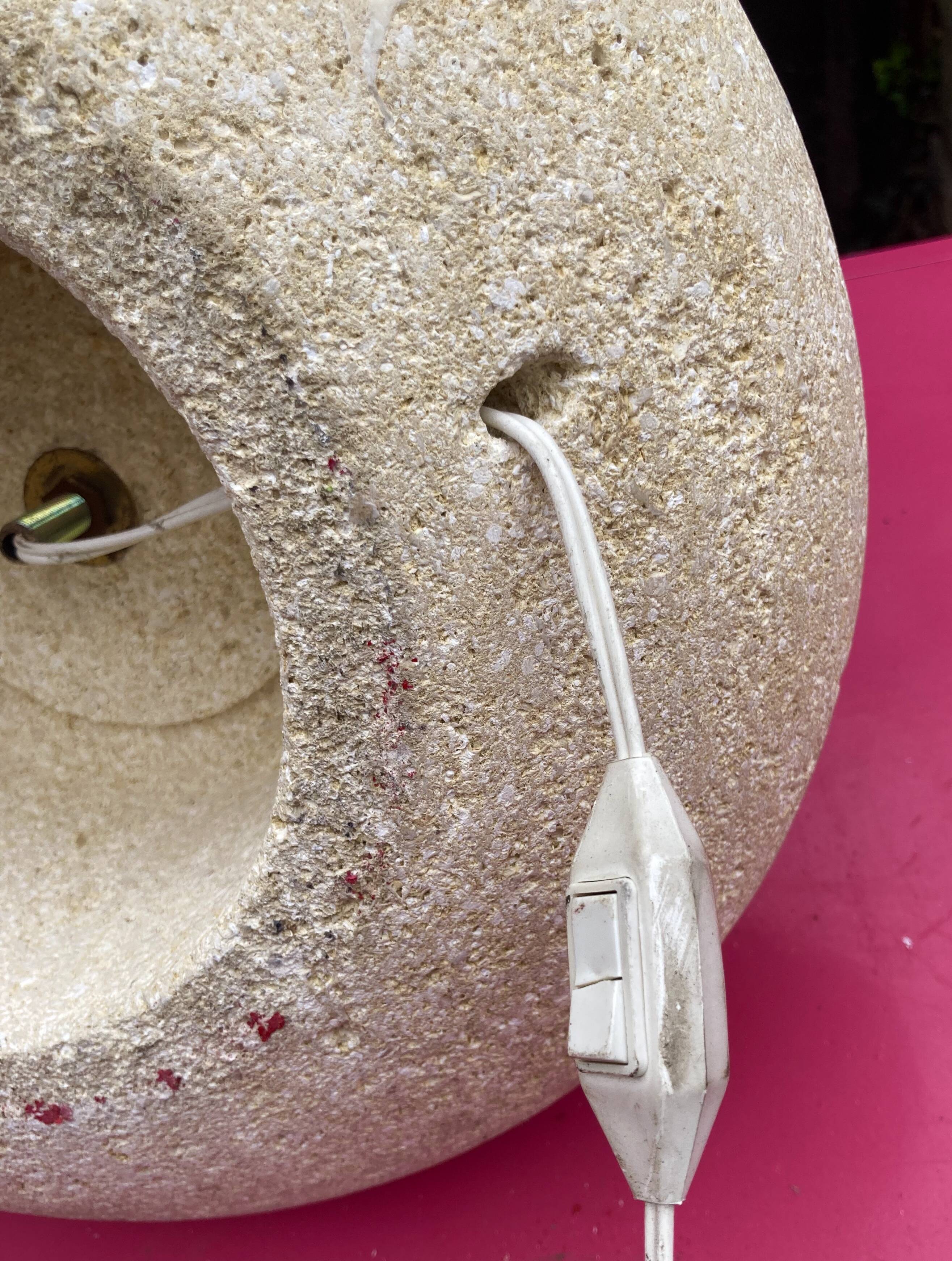 Stone lamp, dlg by albert tormos, arsène galisson, size xxl, approximately 20 kg