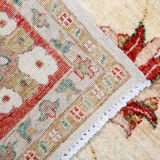 Handwoven cream wool ziegler rug traditional afghan carpet 198x249cm