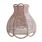 Abat-jour tressé en coton rosé