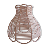 Abat-jour tressé en coton rosé