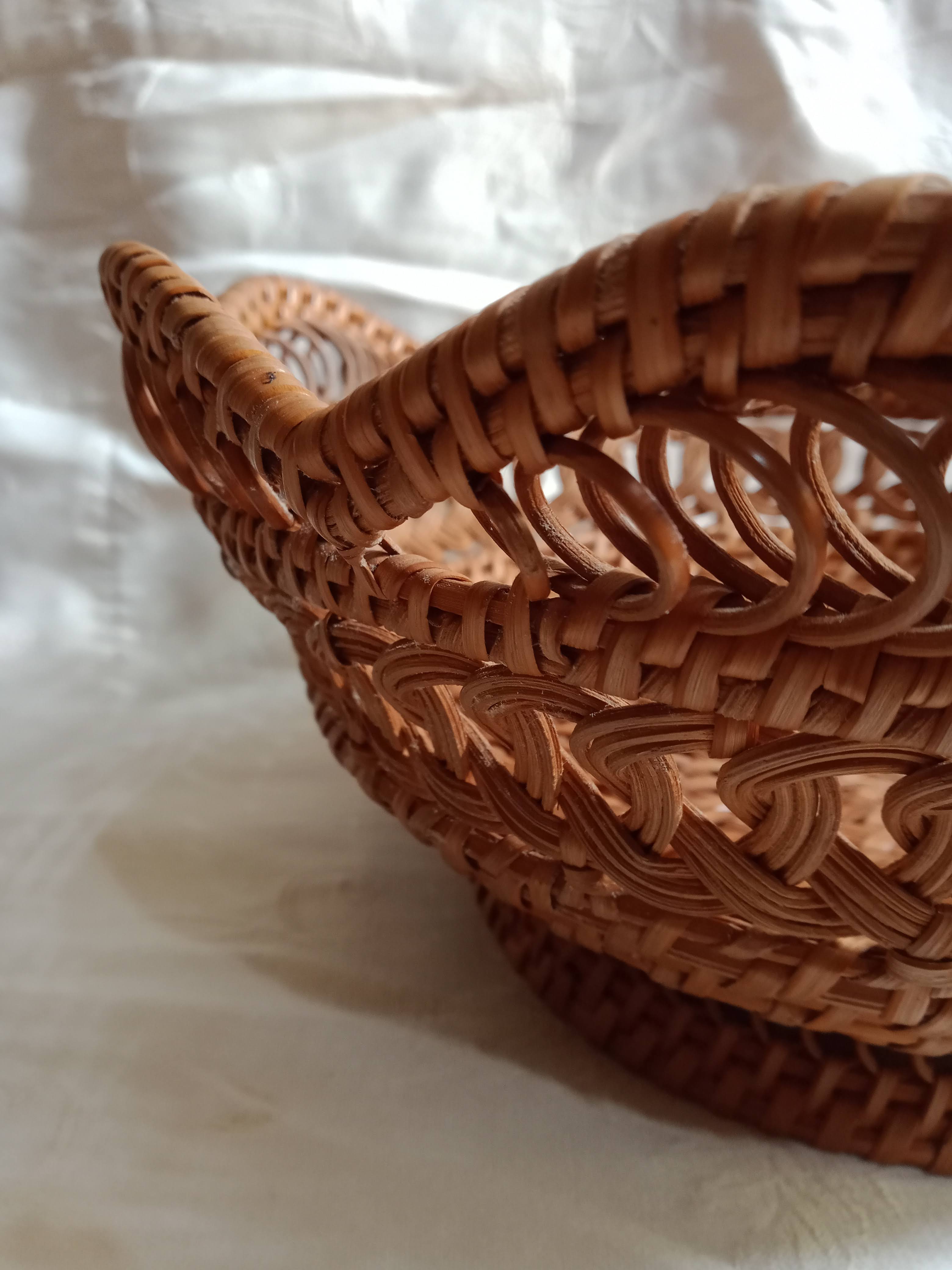 Braided rattan basket