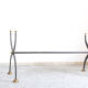 Wrought iron table with black lacquered glass, Italia 1970s