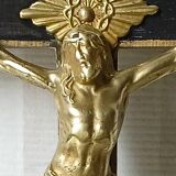 Bronze & ebony "skull" crucifix 19th century