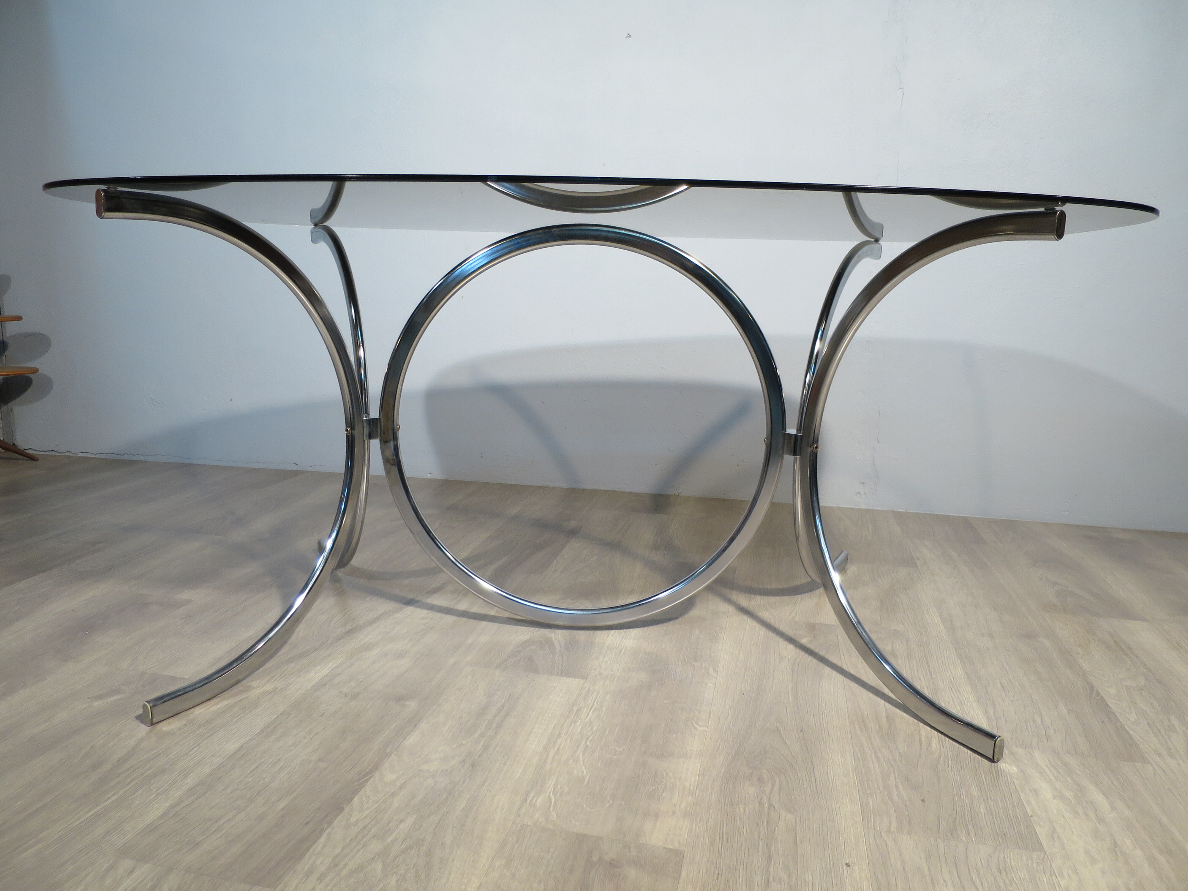 Table oval vintage chrome