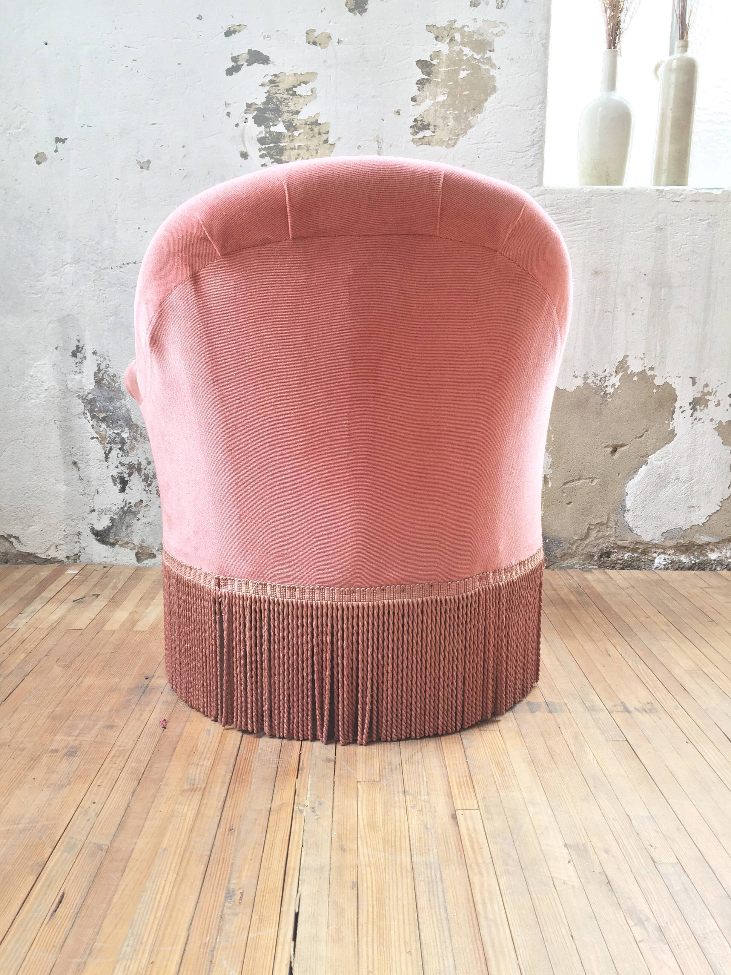Fauteuil crapaud rose