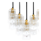 Contemporary Modern Italian Murano Glass and Brass Suspension Lamp