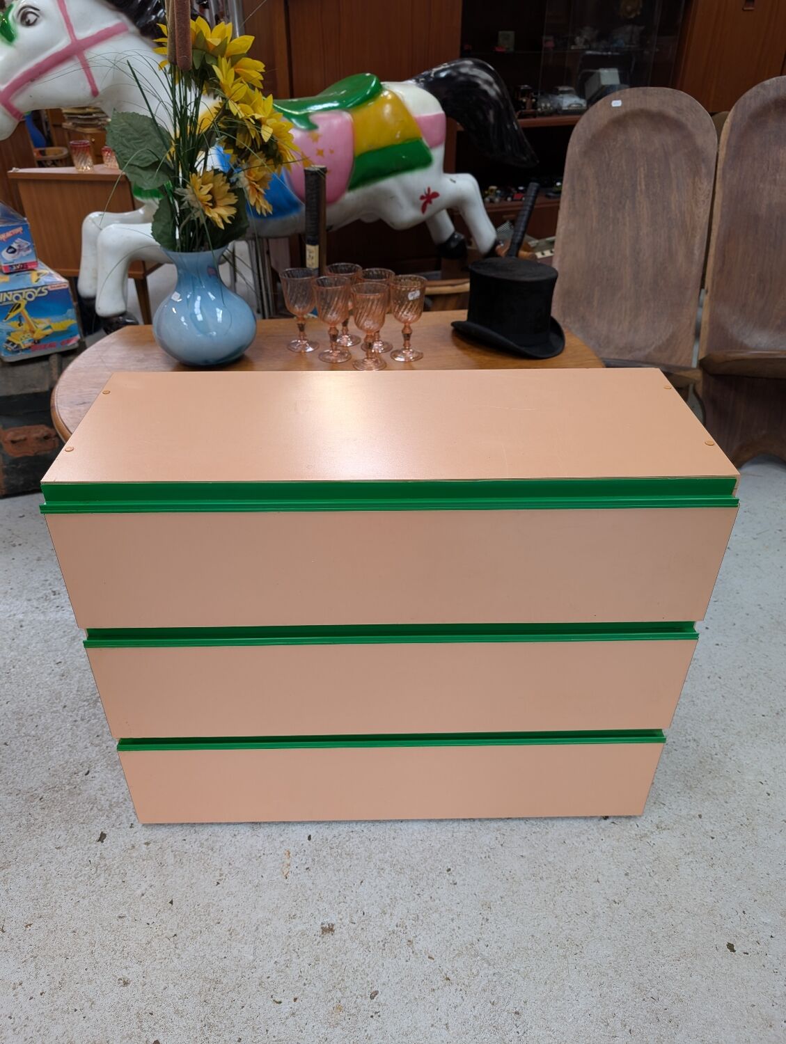 Vintage pink chest of drawers