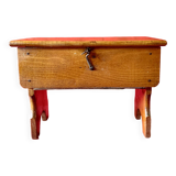 Old small stool - footrest with solid wood chest