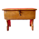 Old small stool - footrest with solid wood chest