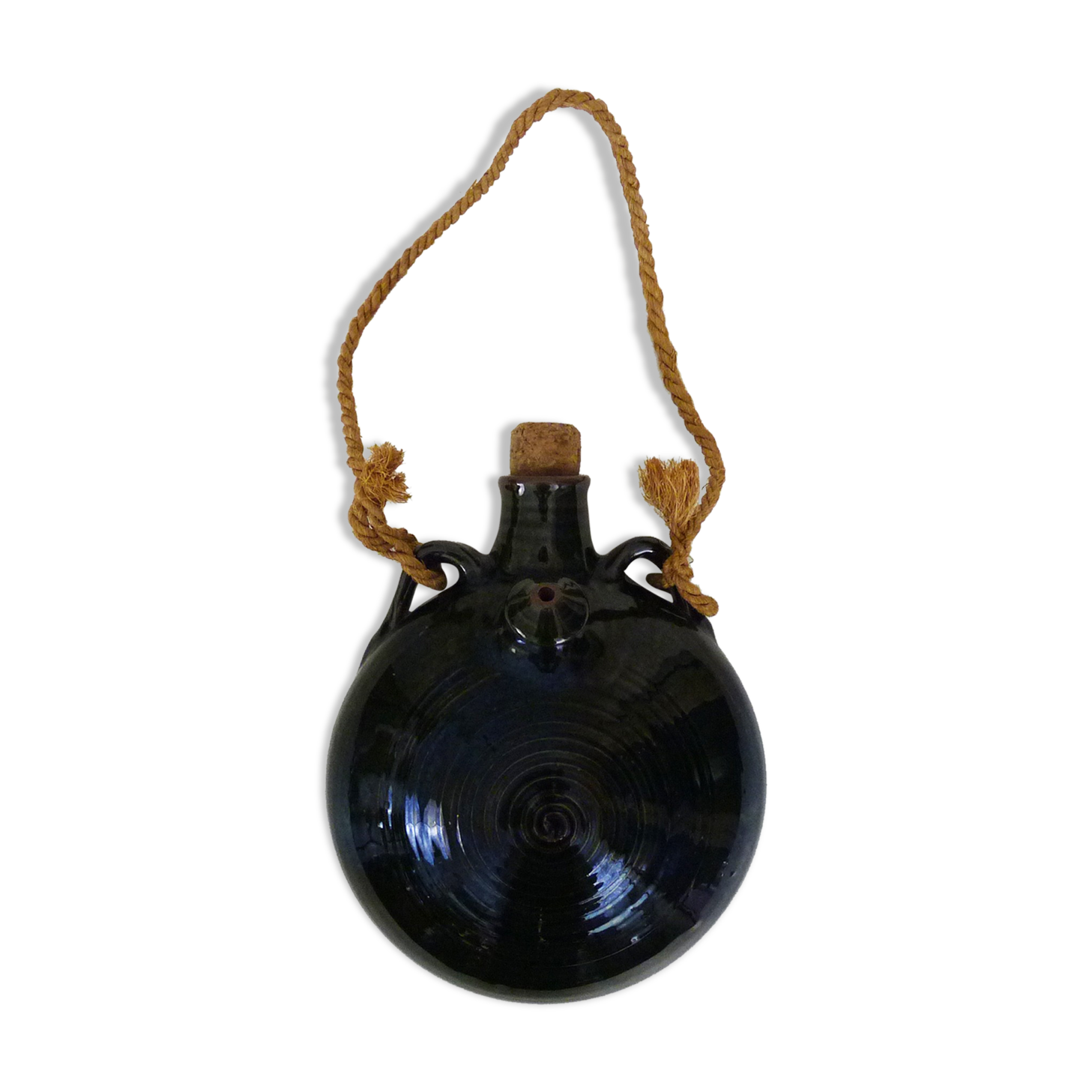 Beautiful vintage wall vinegar maker in green sandstone. Folk Art. Lora Menorca. Year 80 90