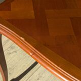 Set of 3 nesting tables - Louis XV style - cherry wood - parquet pattern marquetry decor (parquetry)