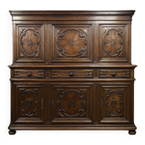 Important buffet-style renaissance in walnut.