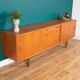 Retro Teak Danish 1960s Long Mid Century Sideboard By Clausen & Søn Denmark