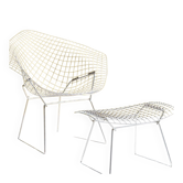 Fauteuil Diamond vintage avec son ottoman