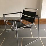 Vintage chrome and leather armchair 70/80