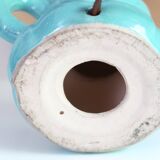Blue ceramic lamp in the shape of a candle holder, 1960s