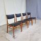 Vtg Set Of 4 Mid Century Dining Chairs Scandinavian Danish Design 60s 70s Retro