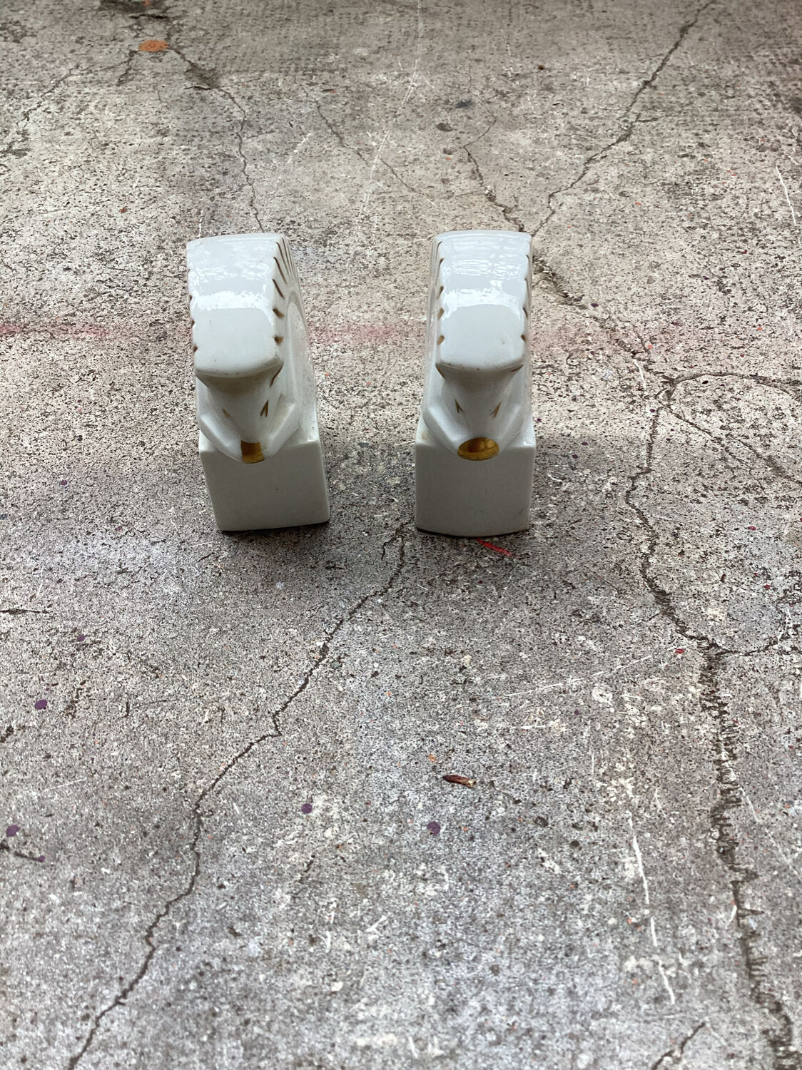 Pair of ceramic squirrels from Limoges signed Rys