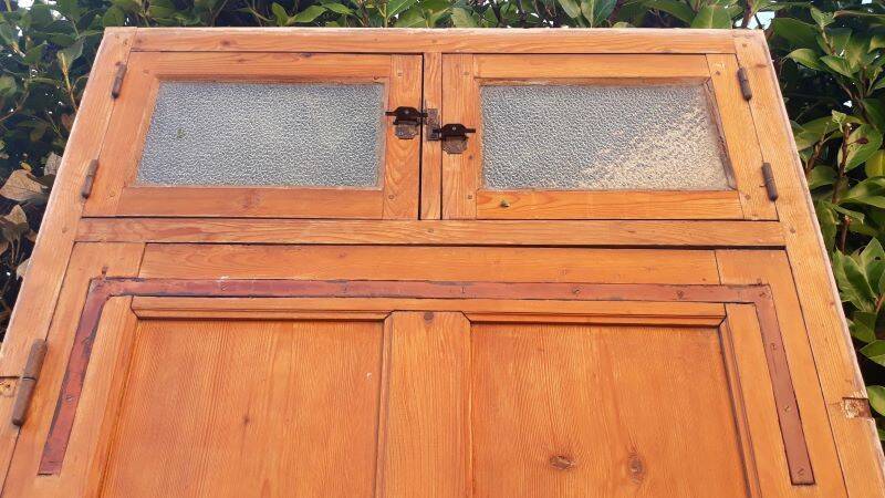 Front door and its frame, translucent glass windows, early 20th century