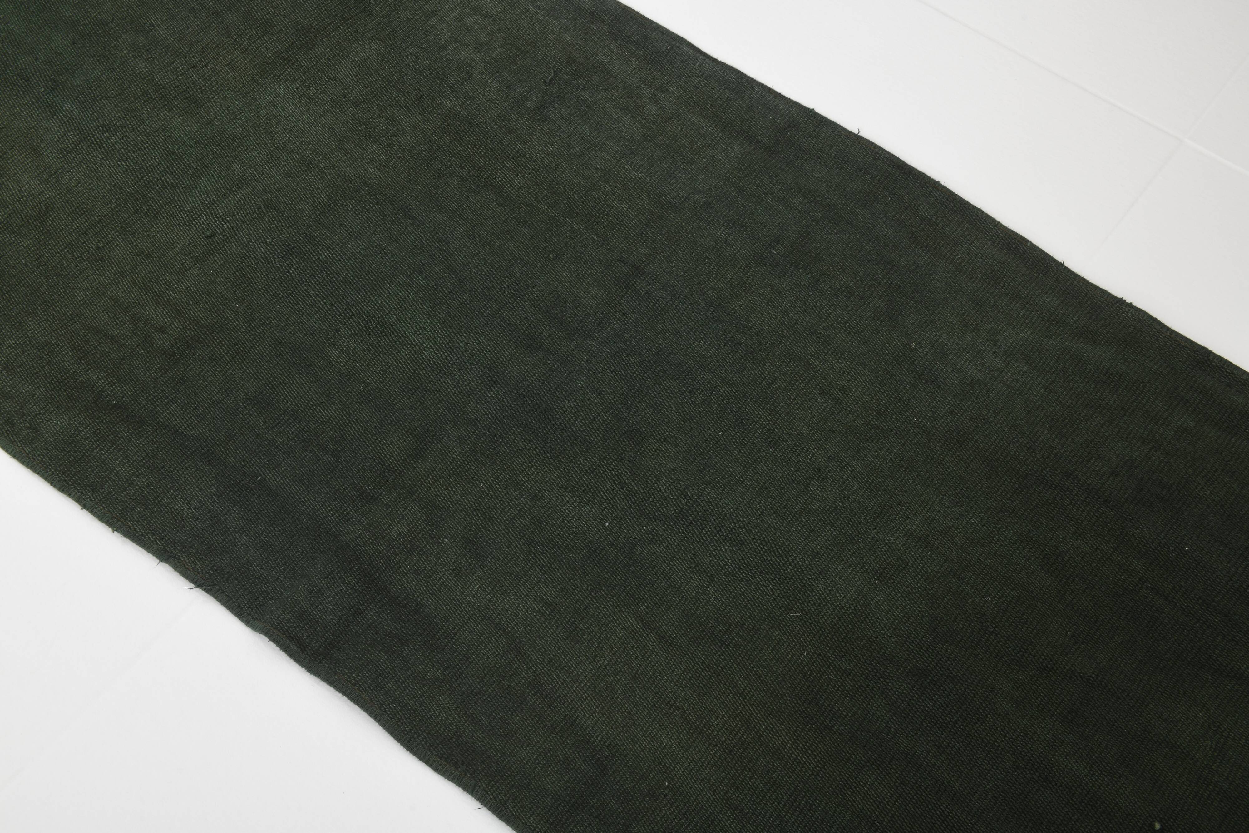 Tapis Kilim moderne vert foncé