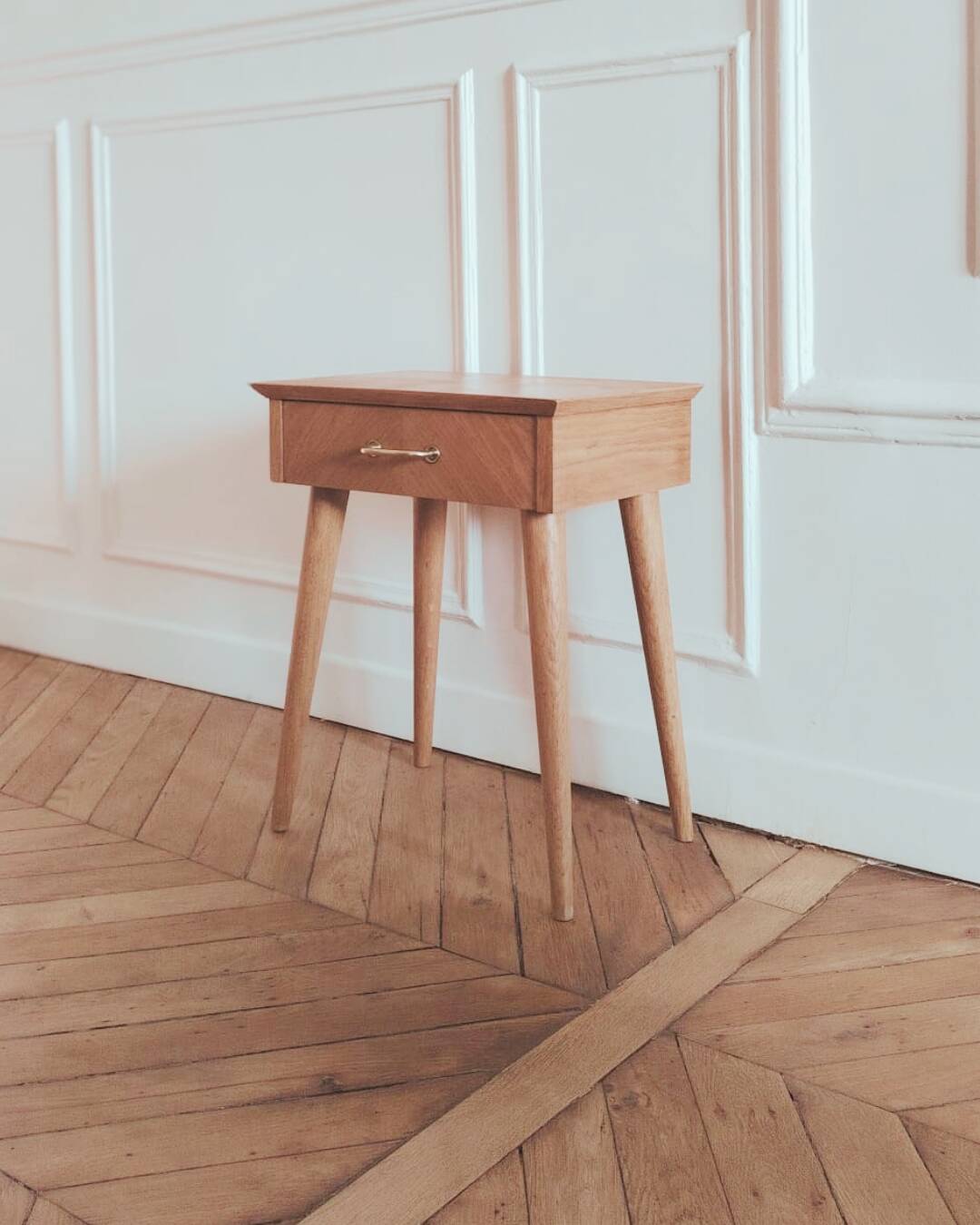 Renovated vintage Scandinavian bedside table, 1950s-60s.