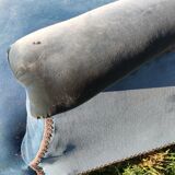 Armchair Napoleon III blue velvet