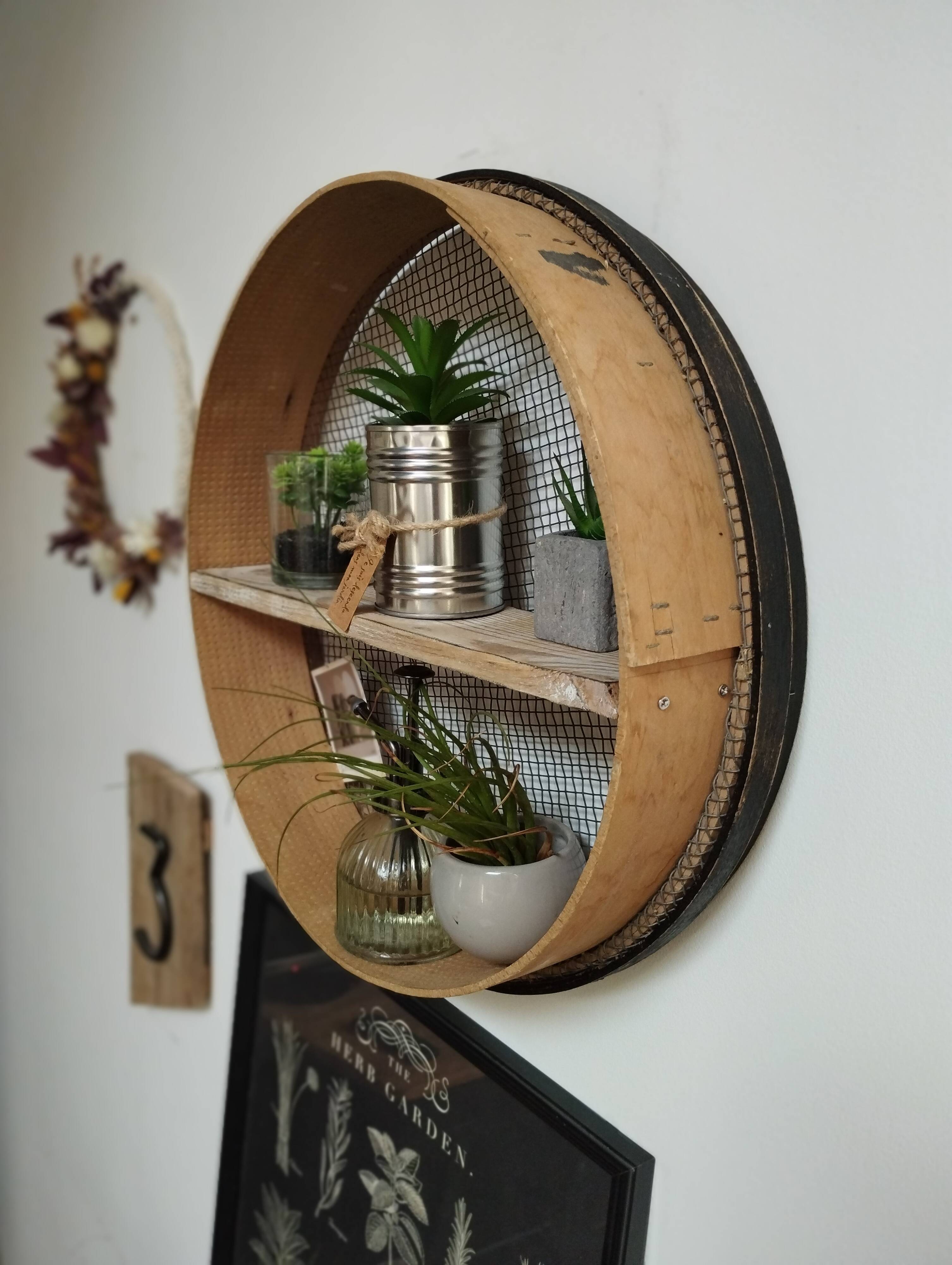 Tamis Vintage- Etagère Murale
