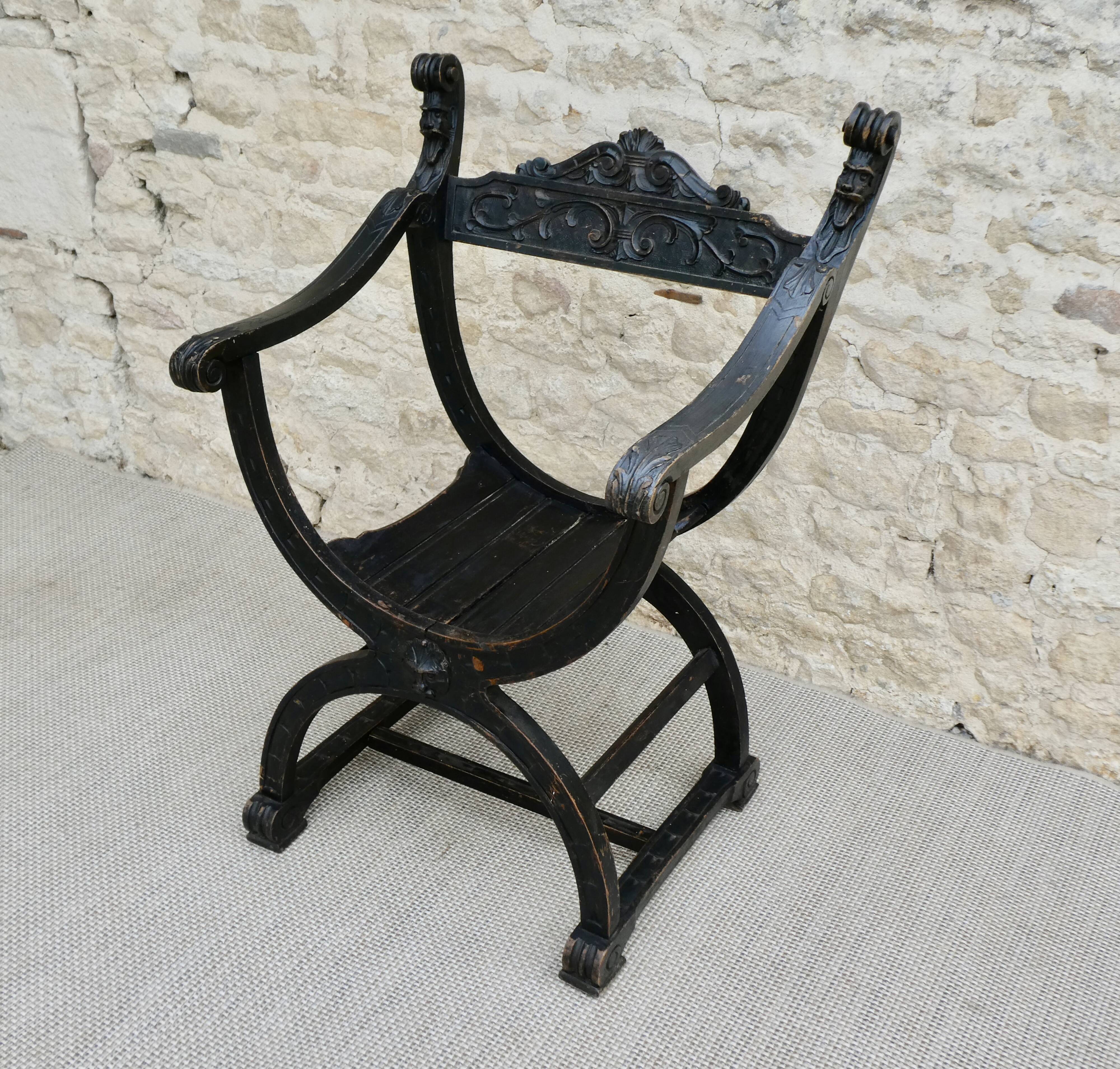Dagobert chair in blackened wood