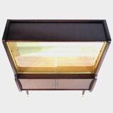 Vitrine Art Déco à portes coulissantes en verre, années 1930