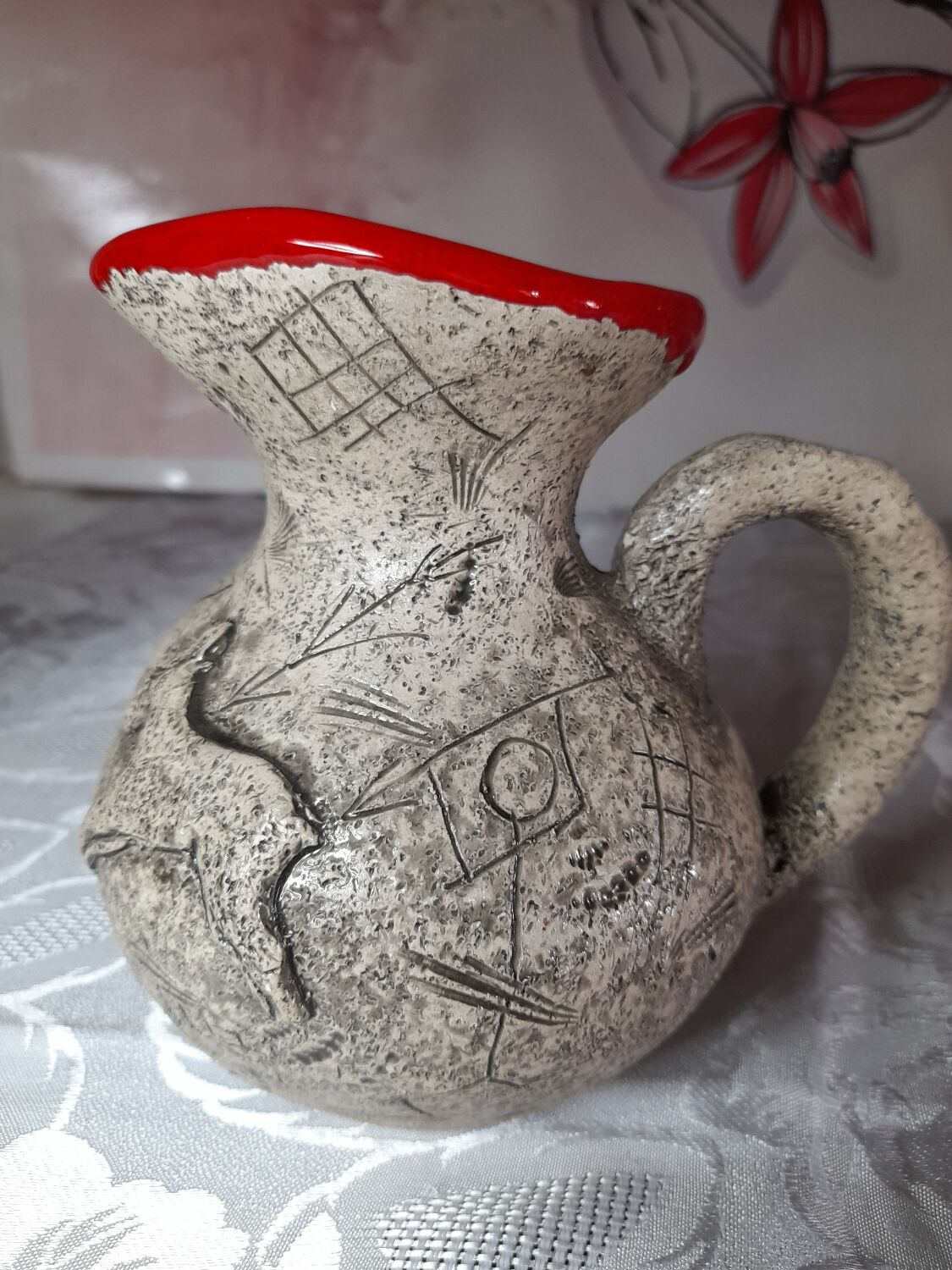 Ceramic pitcher signed Francis Triay