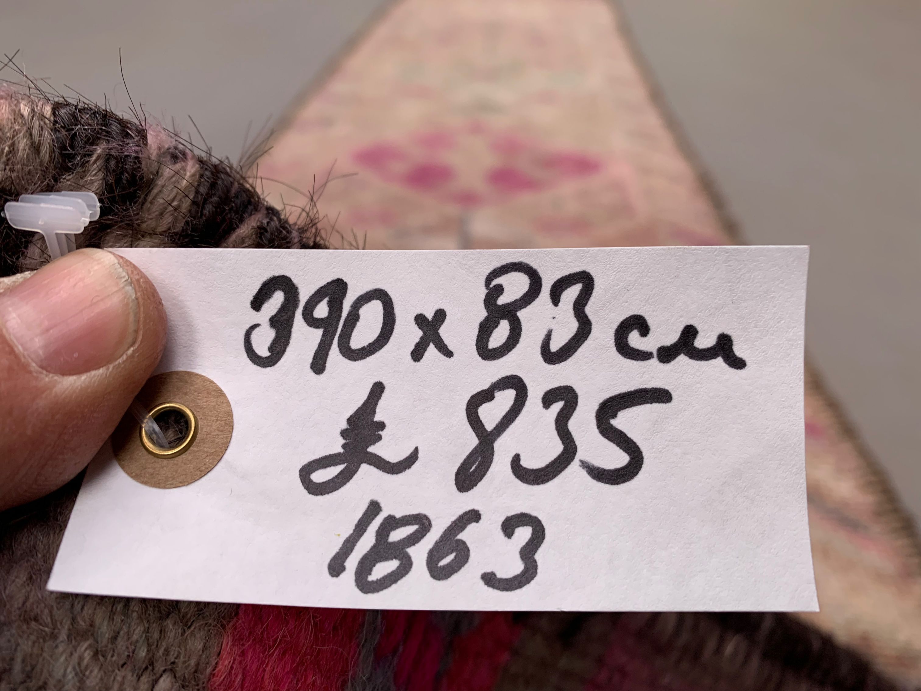 Vintage turkish  tribal runner 390x83 cm veg dye wool rug tribal, handmade