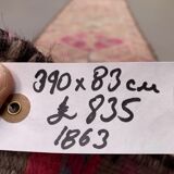 Vintage turkish  tribal runner 390x83 cm veg dye wool rug tribal, handmade