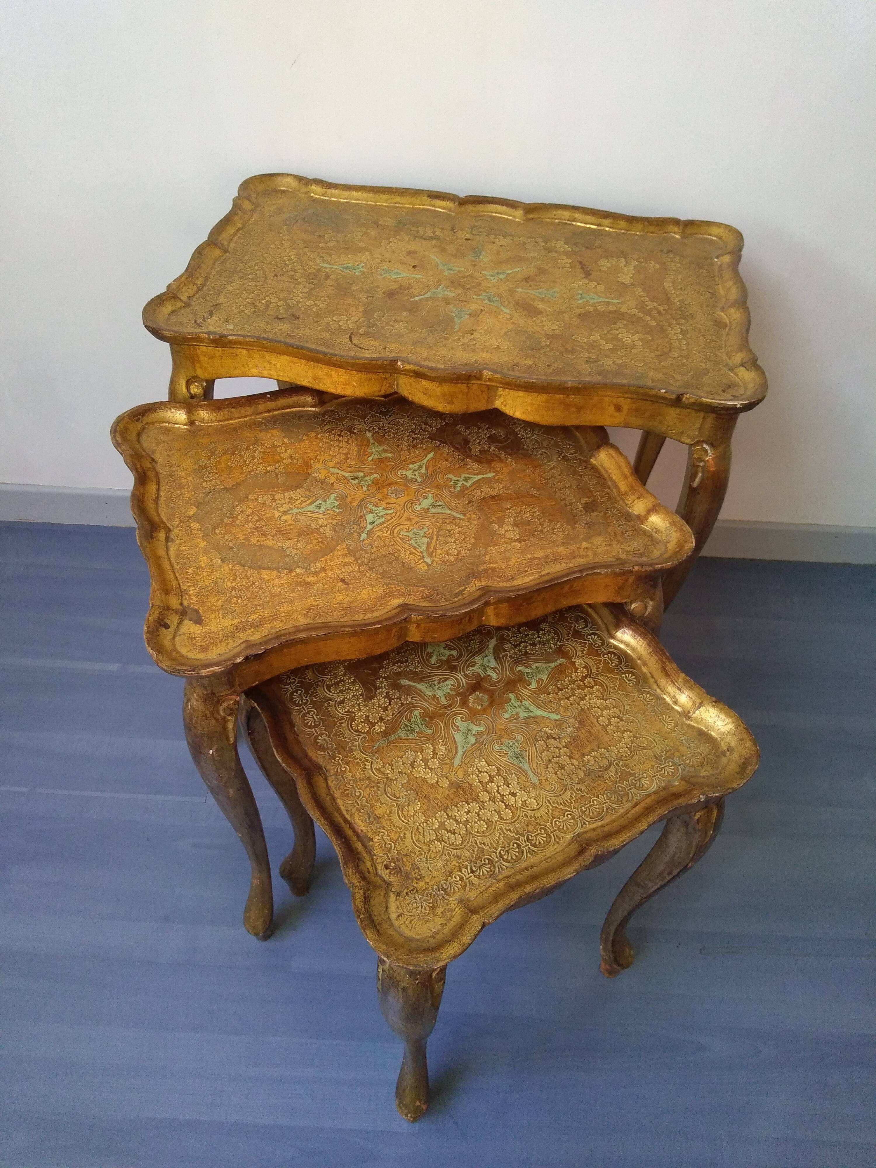 3 florentine pull out tables