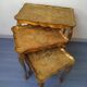 3 tables gigognes florentines or et vert