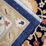Tapis ziegler tissé à la main tapis de zone de laine bleu profond - 213x307cm