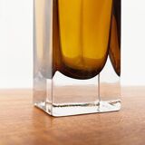 Mid-century minimalist amber coloured glass vase, 1960s.