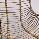 Hanging shell armchair 60's rattan
