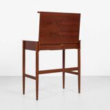 Midcentury Danish dressing table in teak by Dyrlund with ottoman by Spøttrup 1960s