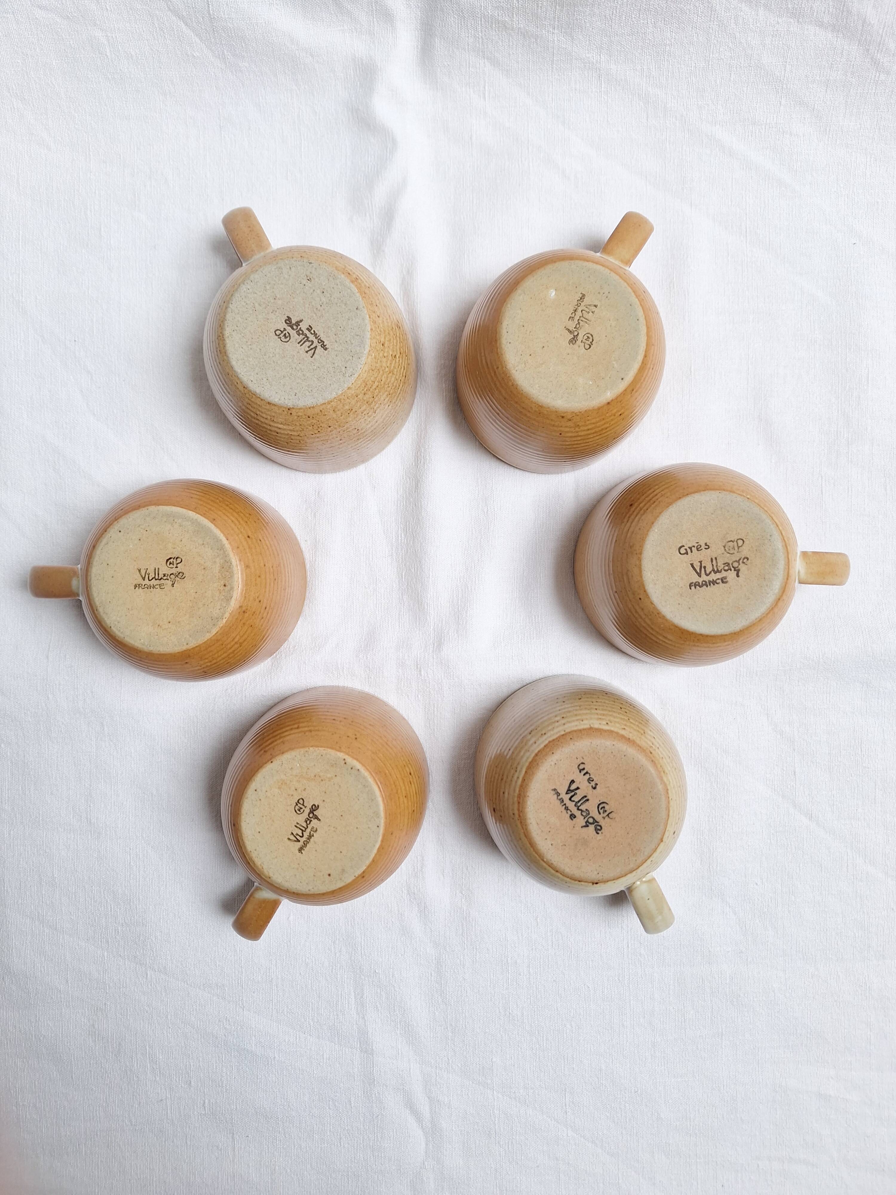 Vintage village stoneware mugs